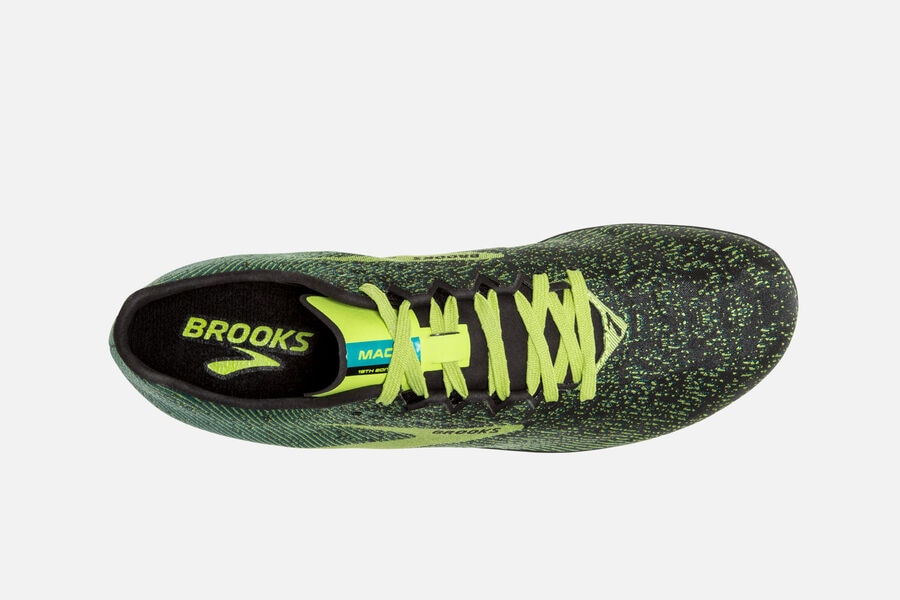 Brooks Israel Mach 19 Spikeless Spikes Shoes Mens - Black/Green - BRY-156397